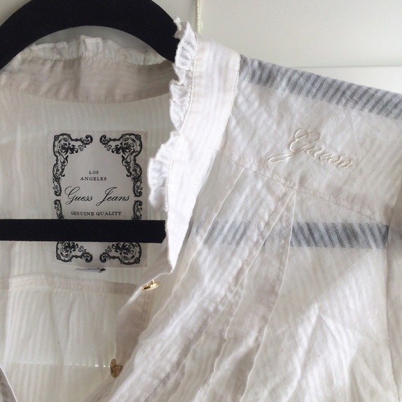 GUESS | Ivory Sheer Blouse - Picture 2 of 4